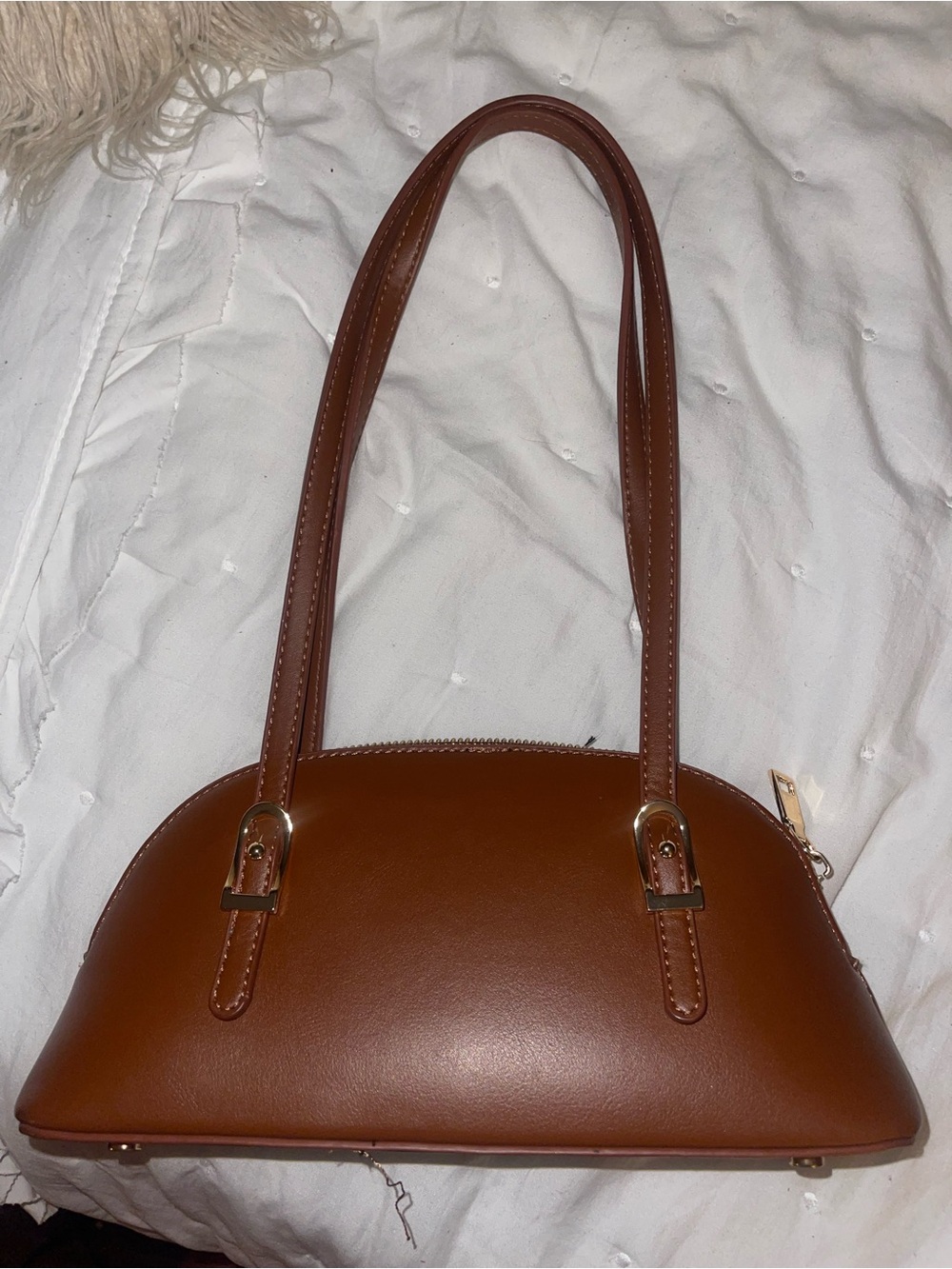 Madison West Tan Dome-Top Shoulder Bag